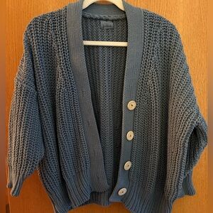 Babaa Blue Cotton Cardigan